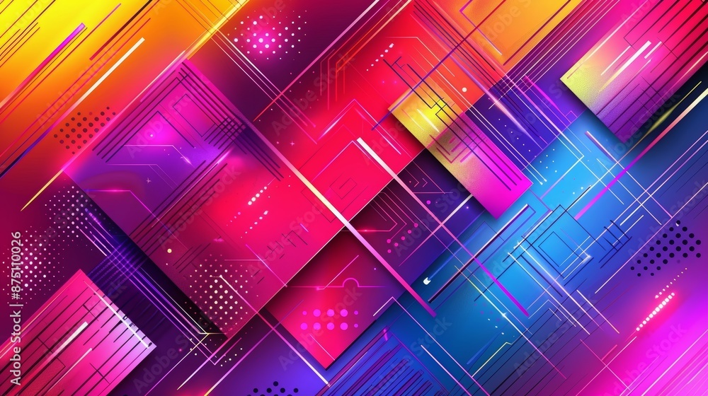 Poster colorful geometric shape background, abstract background with the colorful and geometric shape with 
