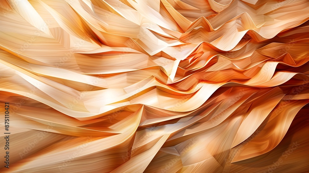 Poster plywood panels with holographic anomalies challenging visual perception in a digital surreal abstrac