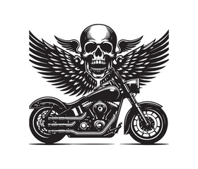 skull biker vector design,awesome skull biker svg,high resolution printable skull biker artwork.