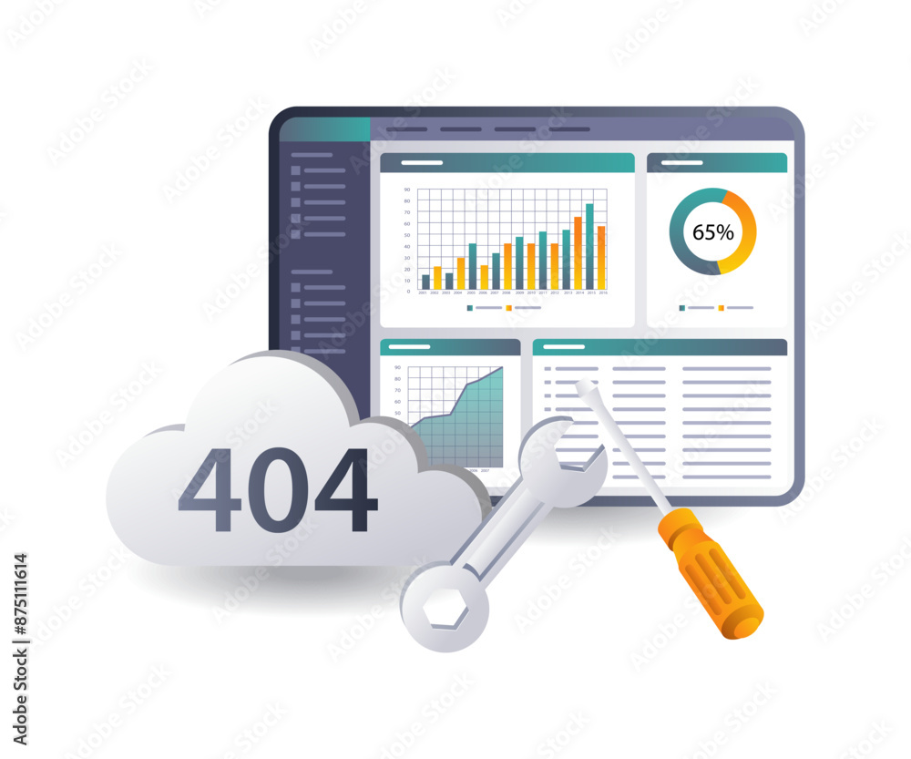 Poster Evaluation of the warning Error code 404 in the cloud server data system