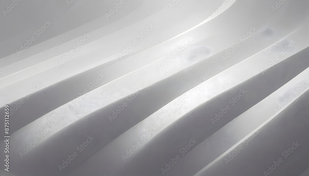 Poster white clear blank subtle abstract vector geometrical background. monotone light empty concav. genera