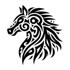 Elegant Horse Silhouette Design. Horse Head Silhouette. Horse Tattoo. Horse T shirt Design