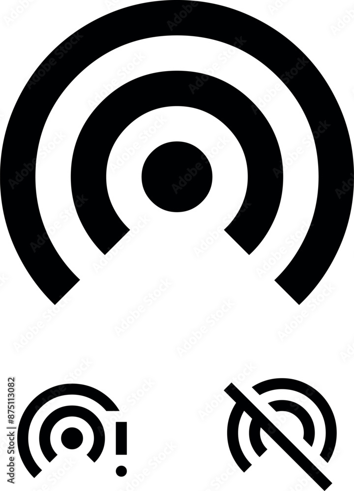 Poster wi-fi symbol set. router wireless technology. wi-fi hot spot icon. wifi icon vector. mobile tetherin