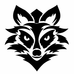 illustration vector graphic of tribal art abstract design raccoon face tattoo