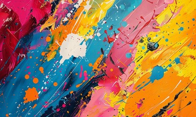 Abstract pop art splashes with bright hues
