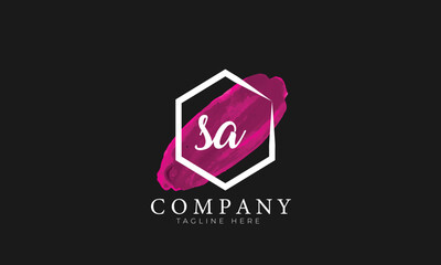 SA logo, Water color logo, Craft logo, Clothing logo