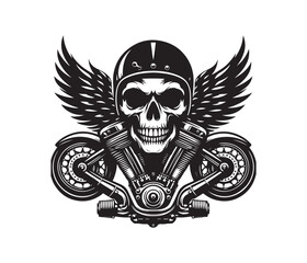 skull biker vector design,awesome skull biker svg,high resolution printable skull biker artwork.