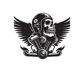 skull biker vector design,awesome skull biker svg,high resolution printable skull biker artwork.