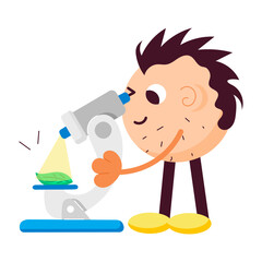 A flat style character of lab plant research 

