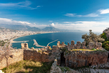 Fototapeta premium Alanya Town view from castle in Turkey