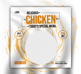 Editable Food Layout design and vector illustration for marketing on social media. Food Social media templates for promotions. food banner social media post template ads and free vector. 
