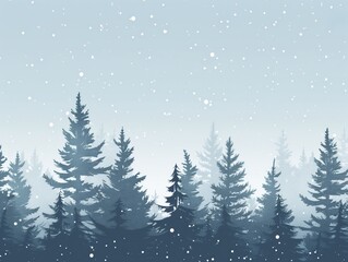 Obraz premium Schneebedeckter Winterwald bei Schneefall