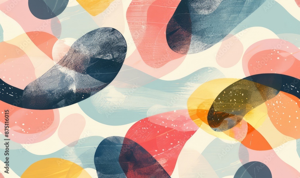 Poster pastel color abstract shapes pattern
