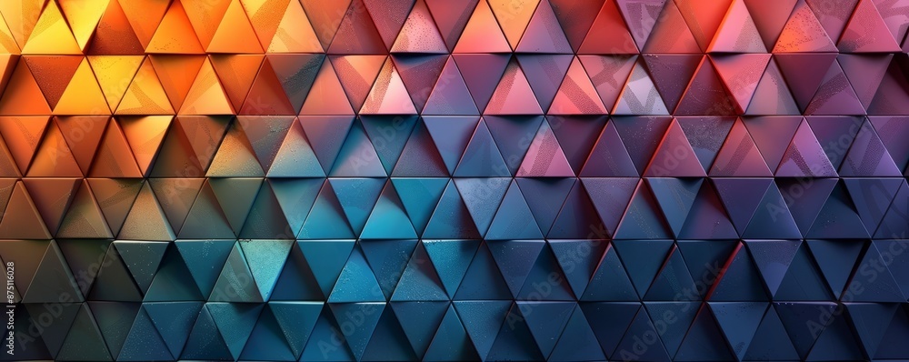 Poster gradient triangles arranged in a mosaic
