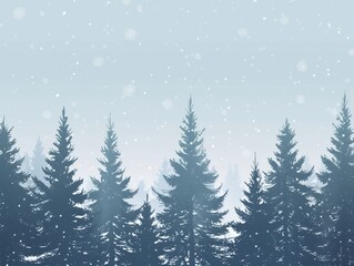 Fototapeta premium Schneebedeckter Winterwald bei Schneefall