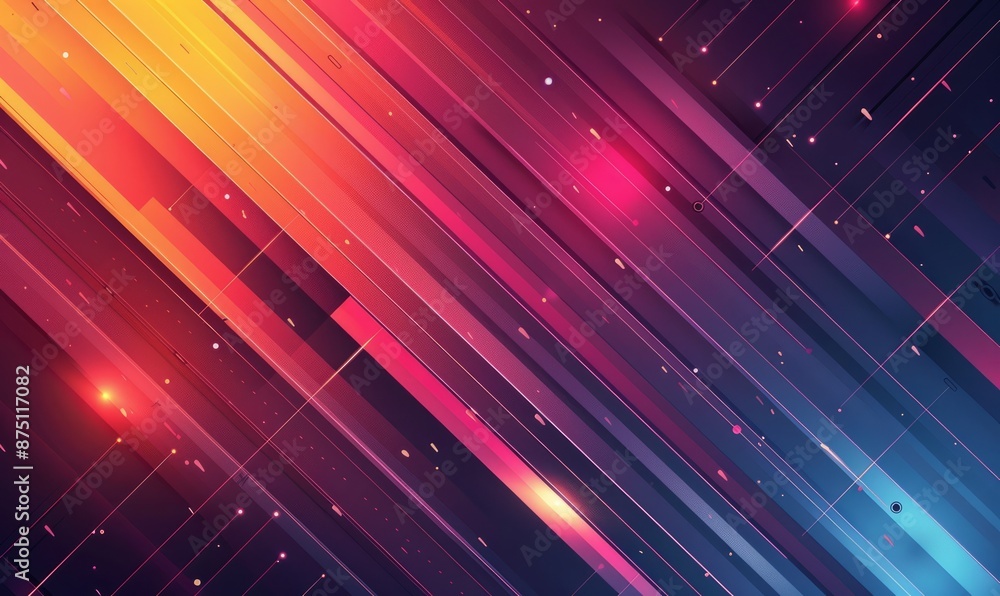 Poster bold gradient with abstract lines