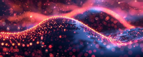 Abstract neon dots forming random shapes