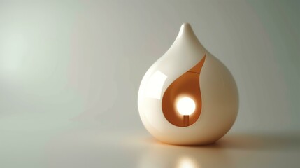 Modern ceramic night light with minimalist design illuminating a soft, warm glow.