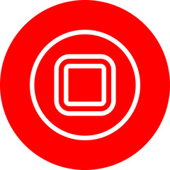 Stop Vector Line White Circle Red