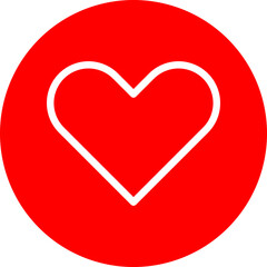 Heart Vector Line White Circle Red