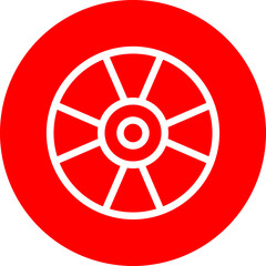 Compact Disk Vector Line White Circle Red