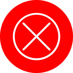 Cancel Vector Line White Circle Red