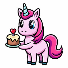 cute unicorn standing vector icon illustrati