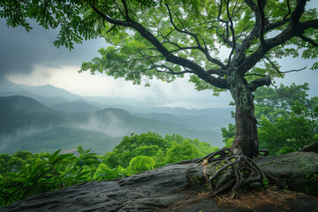 view beautiful nature in rainy season