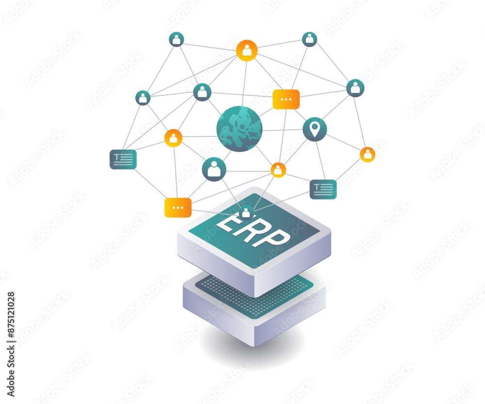 Aufkleber erp system networks for business management