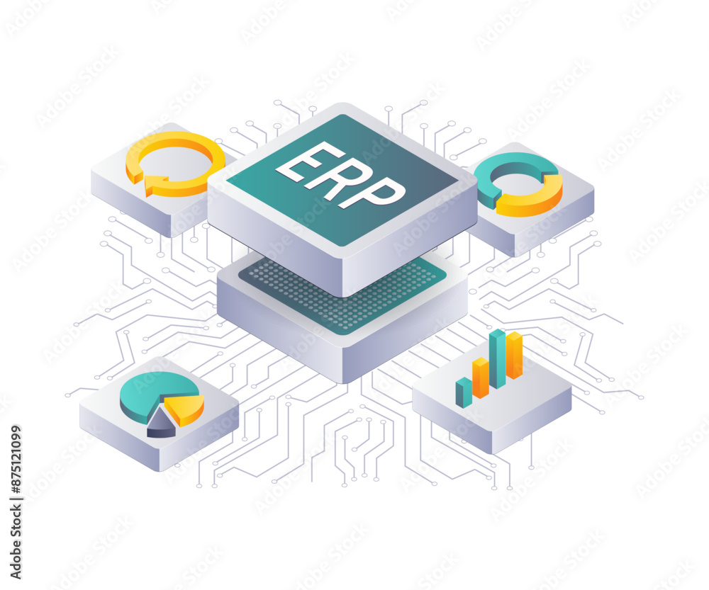 Aufkleber erp network technology for business analysis