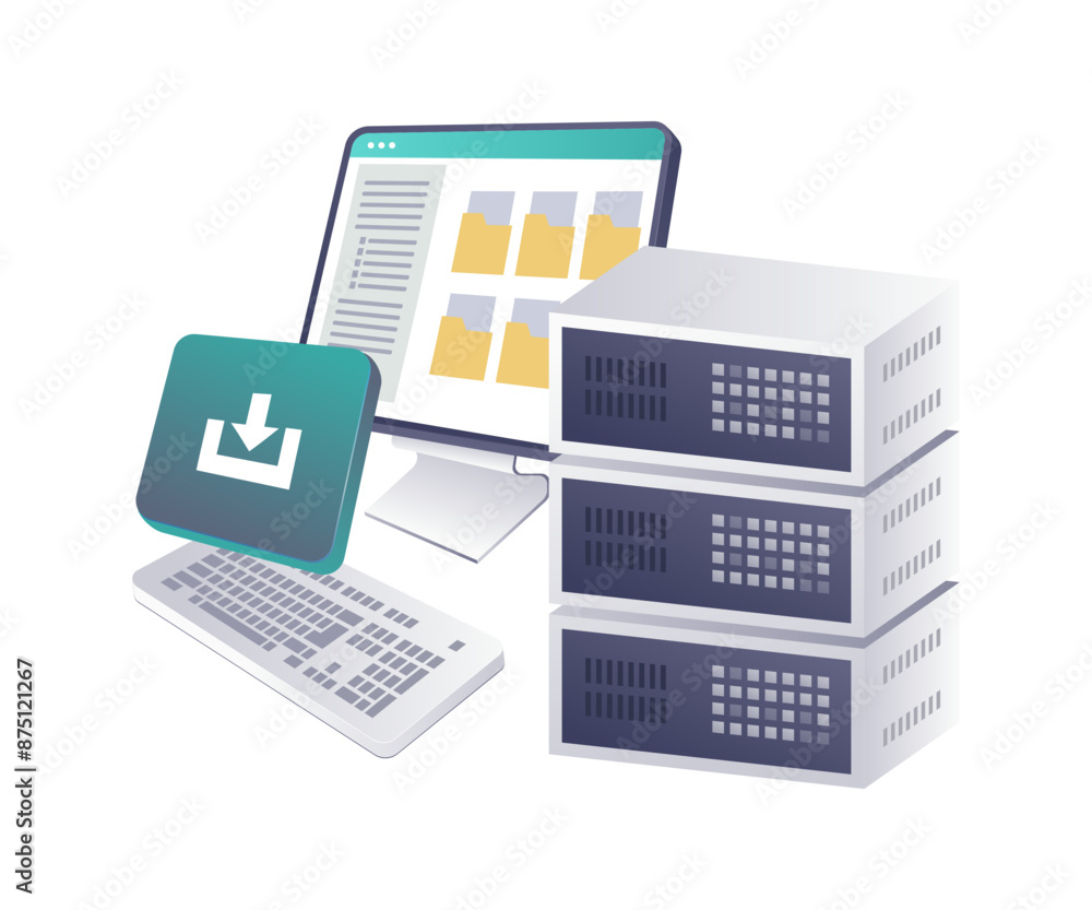 Fototapete ensuring security in data download and upload on servers