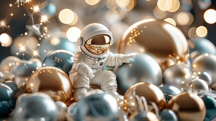Space-themed party captured in a realistic image