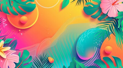 Vibrant summer sale banner featuring an abstract design for a visually appealing poster