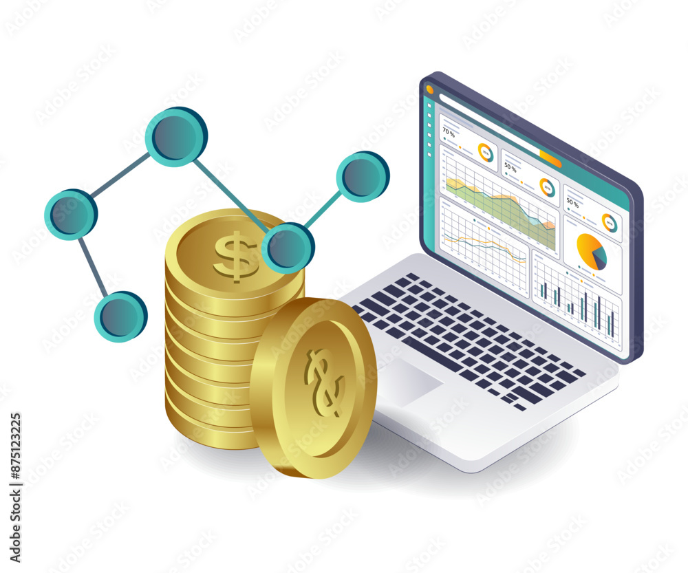 Leinwandbilder automated solutions for business financial analysis with computers