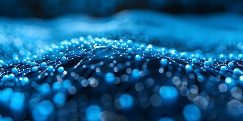 Blue digital network connections in abstract 3D visualization. Concept Abstract Visualization, Digital Networking, 3D Design, Blue Color Palette