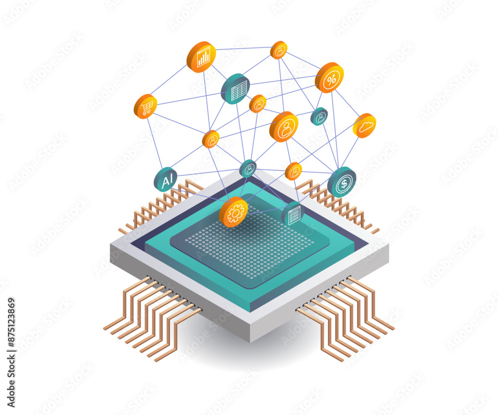 Poster Artificial Intelligence Data Chip Technology