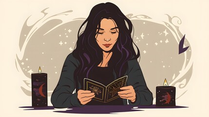 fortune teller uses a glass ball