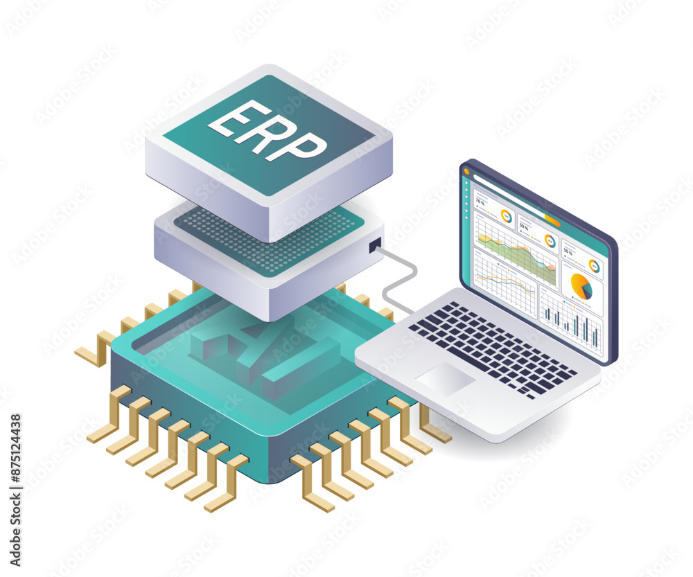 Poster artificial intelligence in erp systems with computer technology