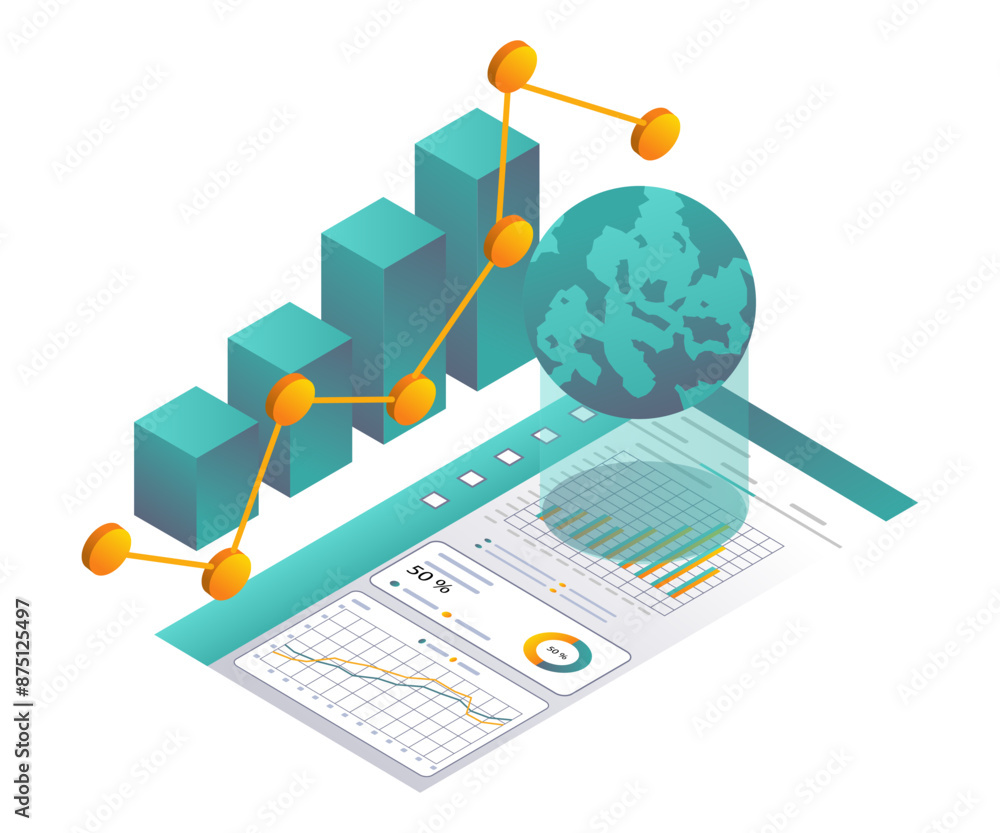 Leinwandbilder analysis of global business development data