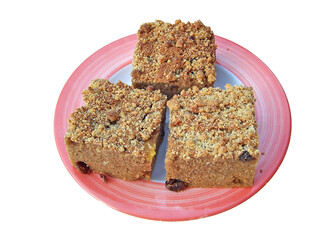 시나몬 케잌을 접시에 담아 놓은 모습