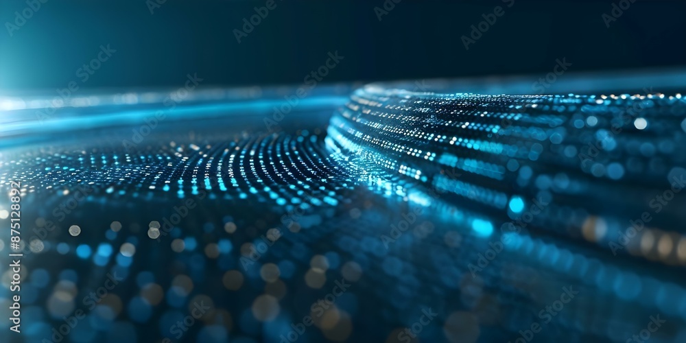 Poster abstract representation of innovative communication design concepts in gui technology background. co