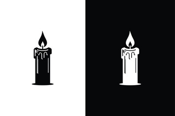 Candle icon template editable. Candle symbol vector sign isolated on white black background. Simple logo vector illustration for graphic