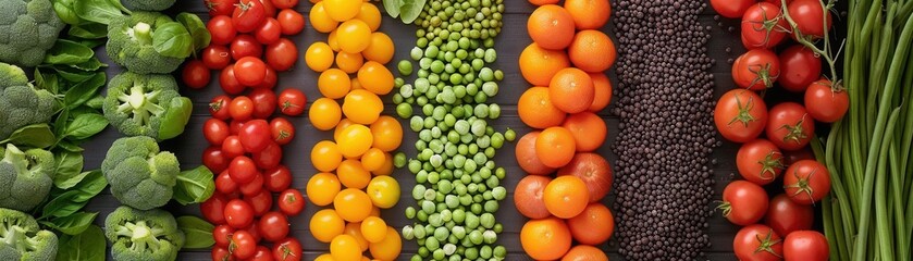 Obraz premium Organic produce benefits in farm-to-table transition theme side view showcasing healthy crops digital tone Analogous Color Scheme,