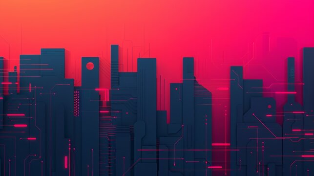 Dynamic and impactful design highlighting blockchain, 5G, and VR; vibrant visuals of AR and telecommunication advancements. Illustration, Image, , Minimalism,