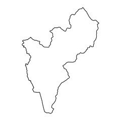 Southwestern Statistical Region map, administrative division of North Macedonia. Vector illustration.