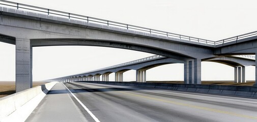Fototapeta premium A serene expressway with overpasses in the countryside