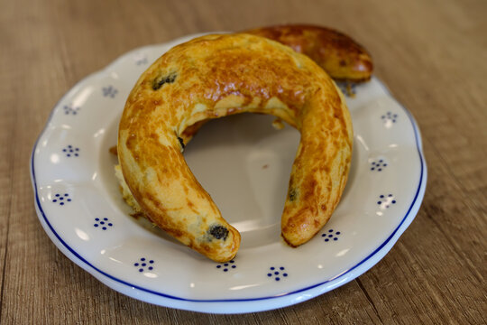 Bratislavske Rozky also called Pressburg or Bratislava Rolls, a Crescent Shaped Pastry filled with Poppy Seed