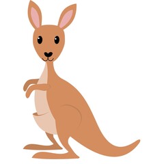 Cute Kangaroo Cartoon Illustration
