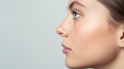Patient's profile view highlighting nose transformation