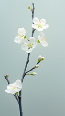 Digital soft and clear plum blossom plant abstract poster mobile phone background